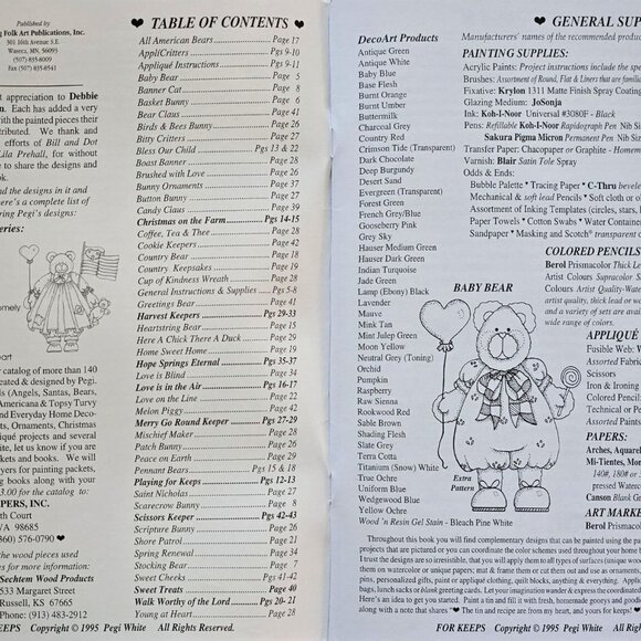 Finders Keepers 1995 For Keeps By Pegi White Folk Art Painting Instructions - Picture 4 of 8